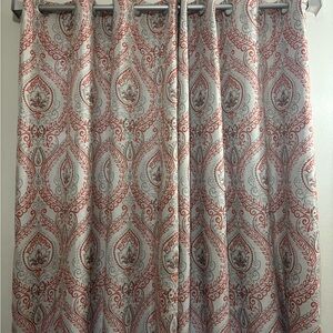 Elegant Red and Gray Paisley Curtains